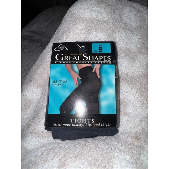 NEW No Nonsense Great Shapes Size B Control Panty Silky Sheer Leg Tights Navy - Picture 1 of 3